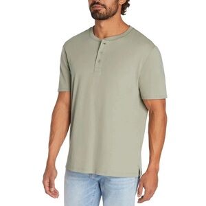 GAP Men’s Short Sleeve 3 Button Henley Tee Blue Size Medium